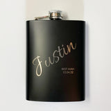 Black 8oz Flask