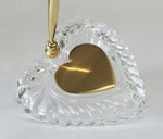 Crystal and Gold Heart Penholder