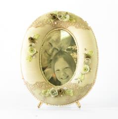 Oval Taupe Picture Frame