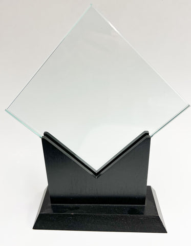 Glass Award with Wooden Base