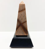 Rose Gold Finish Obelisk on Black Base