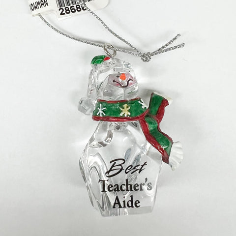 Mini Teacher's Aide Snowman Ornament