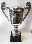 XL Silver Metal Cup Trophy on Black Base