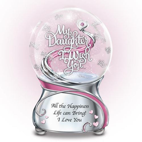 Daughter " I Wish You All Happiness" Glitter Globe