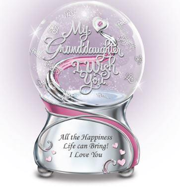 "Wish You Happiness" Granddaughter Glitter Globe