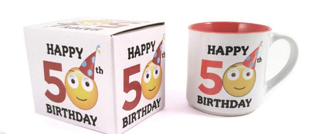 50th Birthday Emoji Mug