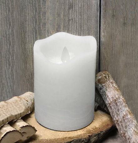 Wave flameless 3”x4” White Candle - Rubies Inc. Chatham ON Canada