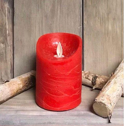 Flameless Candle Red 3"x4"