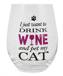 Wine Glass - Pet My Cat - Rubies Inc., Chatham Ontario, CANADA