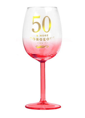 50th Birthday Wine Glass