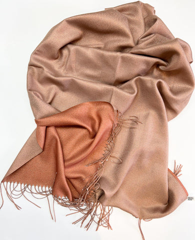 Scarf Brown with Copper Threads