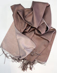 Mink Coloured Scarf with Metallic Copper threads
