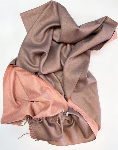 Copper Coloured Scarf with Copper Threads