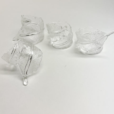 Glass Leaf Napkin Ring (set 4)