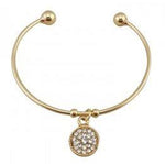 Solid Gold Tone Bracelet with Hanging Rhinestones